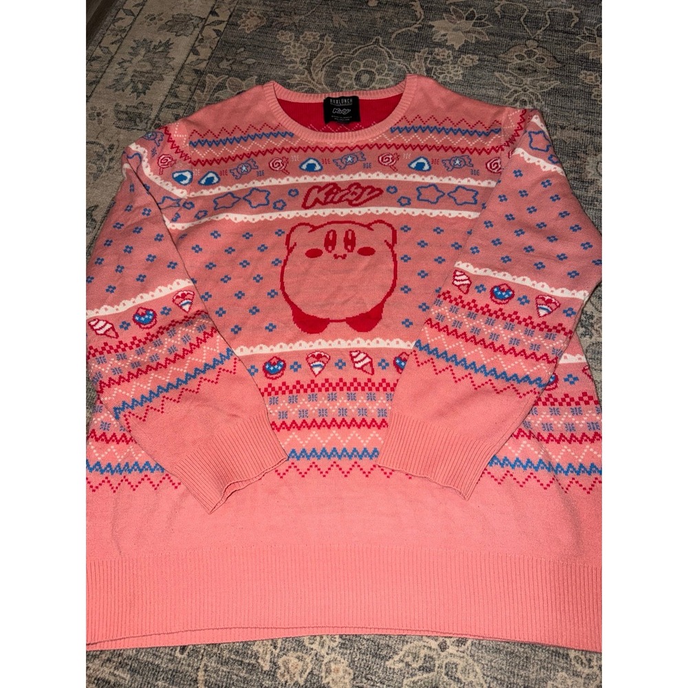 Kirby Box Lunch Holiday Sweater Pink 3X